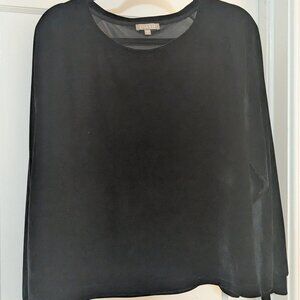 Lilla P Black Faux Velvet Longsleeved Top